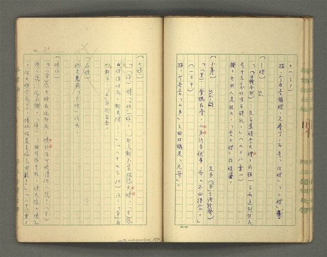 主要名稱：〈明嘉靖刊荔鏡記戲文分類詞彙〉手稿－四、稱謂詞圖檔，第29張，共58張