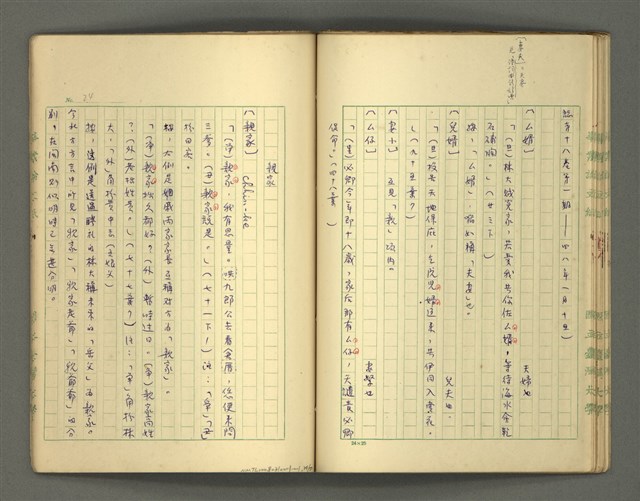 主要名稱：〈明嘉靖刊荔鏡記戲文分類詞彙〉手稿－四、稱謂詞圖檔，第34張，共58張