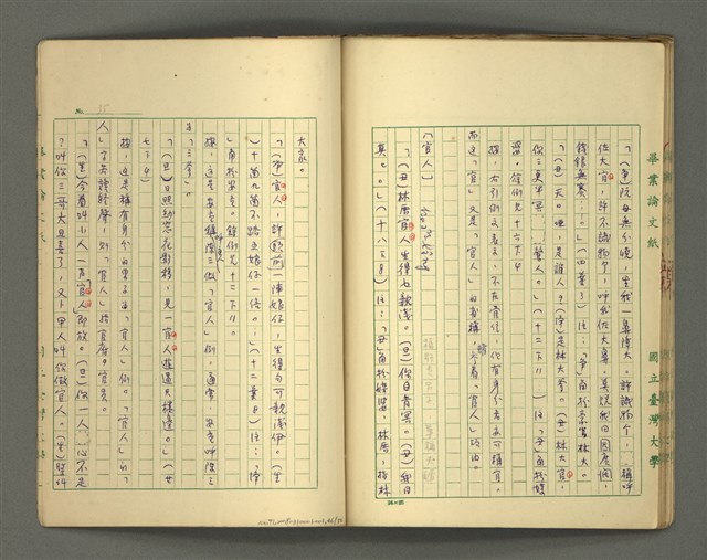 主要名稱：〈明嘉靖刊荔鏡記戲文分類詞彙〉手稿－四、稱謂詞圖檔，第46張，共58張