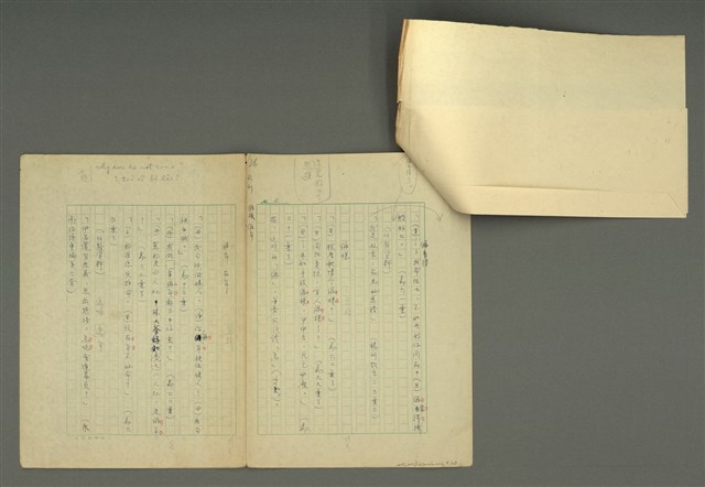 主要名稱：〈明嘉靖刊荔鏡記戲文分類詞彙〉手稿—九、指方法的疑問代詞圖檔，第9張，共30張