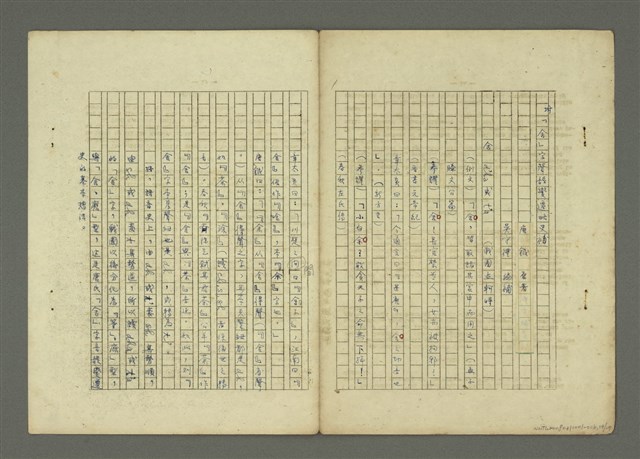 主要名稱：〈明嘉靖刊荔鏡記戲文分類詞彙〉手稿—九、指方法的疑問代詞圖檔，第14張，共30張