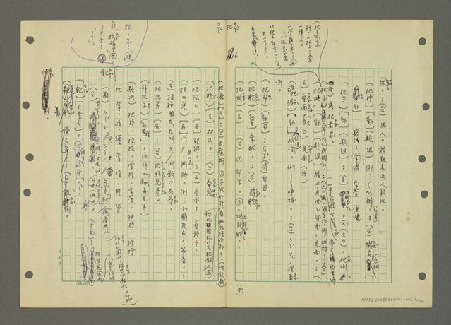 主要名稱：國台對照活用辭典印製手稿/副題名：ㄅㄚ~ㄅ一ㄢ圖檔，第16張，共175張