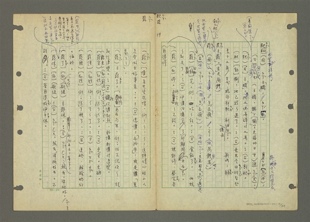 主要名稱：國台對照活用辭典印製手稿/副題名：ㄅㄚ~ㄅ一ㄢ圖檔，第19張，共175張