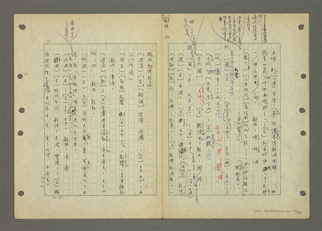 主要名稱：國台對照活用辭典印製手稿/副題名：ㄅㄚ~ㄅ一ㄢ圖檔，第22張，共175張