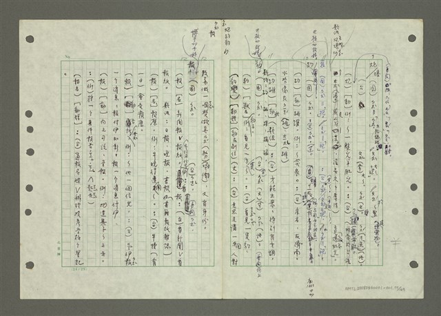 主要名稱：國台對照活用辭典印製手稿/副題名：ㄅㄚ~ㄅ一ㄢ圖檔，第77張，共175張