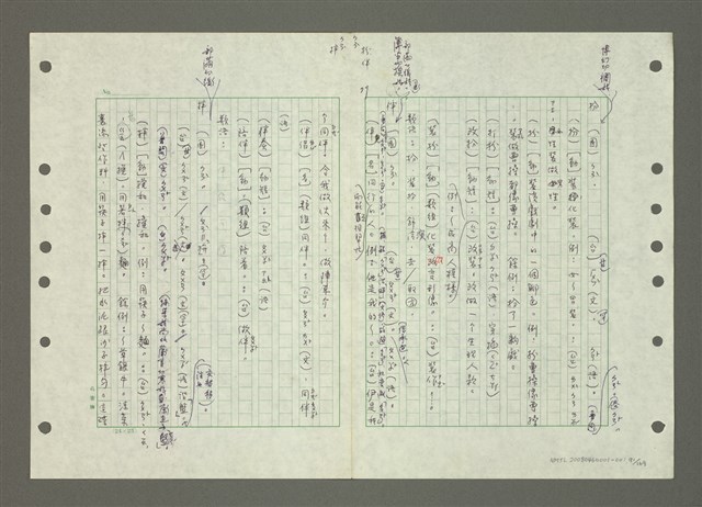 主要名稱：國台對照活用辭典印製手稿/副題名：ㄅㄚ~ㄅ一ㄢ圖檔，第91張，共175張