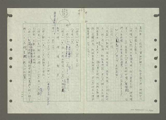 主要名稱：國台對照活用辭典印製手稿/副題名：ㄅㄚ~ㄅ一ㄢ圖檔，第92張，共175張