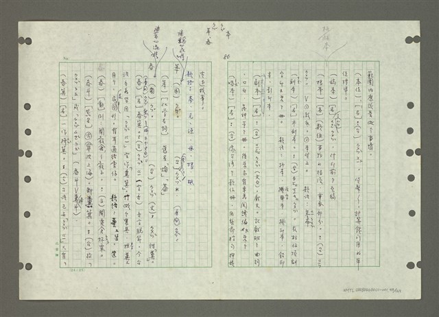 主要名稱：國台對照活用辭典印製手稿/副題名：ㄅㄚ~ㄅ一ㄢ圖檔，第98張，共175張