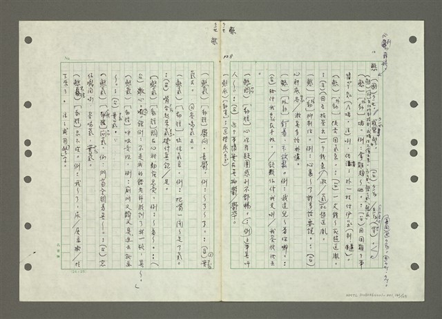 主要名稱：國台對照活用辭典印製手稿/副題名：ㄅㄚ~ㄅ一ㄢ圖檔，第141張，共175張