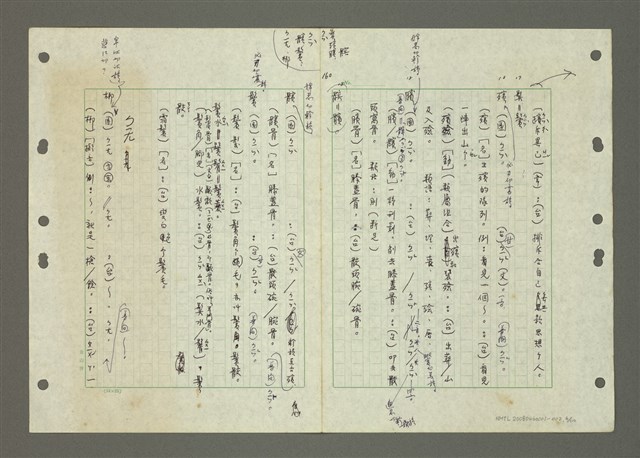 主要名稱：國台對照活用辭典印製手稿/副題名：ㄅ一ㄢˇ~ㄆㄥˊ圖檔，第7張，共117張