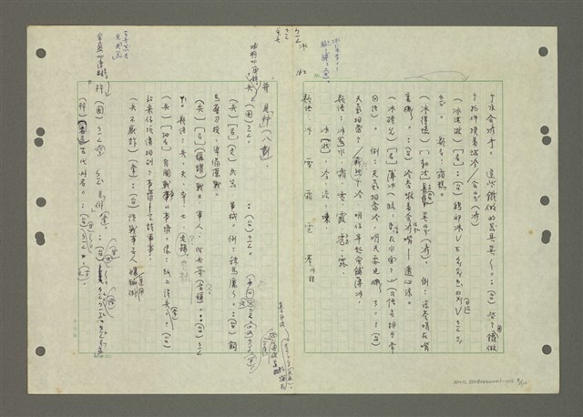 主要名稱：國台對照活用辭典印製手稿/副題名：ㄅ一ㄢˇ~ㄆㄥˊ圖檔，第9張，共117張