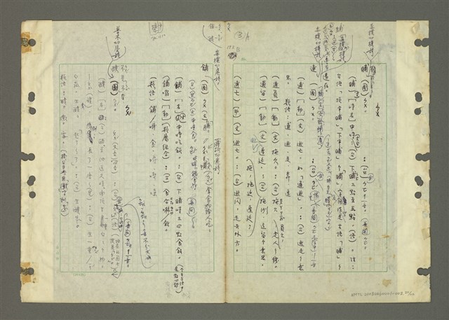 主要名稱：國台對照活用辭典印製手稿/副題名：ㄅ一ㄢˇ~ㄆㄥˊ圖檔，第21張，共117張