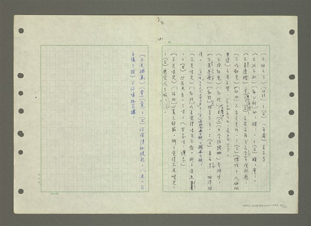 主要名稱：國台對照活用辭典印製手稿/副題名：ㄅ一ㄢˇ~ㄆㄥˊ圖檔，第41張，共117張