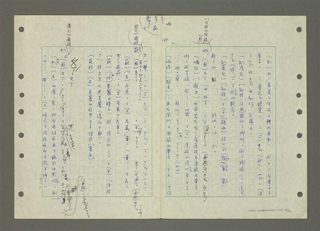 主要名稱：國台對照活用辭典印製手稿/副題名：ㄅ一ㄢˇ~ㄆㄥˊ圖檔，第47張，共117張