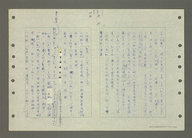 主要名稱：國台對照活用辭典印製手稿/副題名：ㄅ一ㄢˇ~ㄆㄥˊ圖檔，第49張，共117張