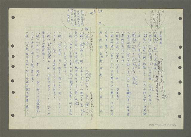 主要名稱：國台對照活用辭典印製手稿/副題名：ㄅ一ㄢˇ~ㄆㄥˊ圖檔，第57張，共117張