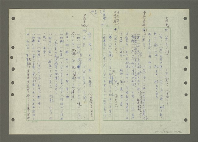 主要名稱：國台對照活用辭典印製手稿/副題名：ㄅ一ㄢˇ~ㄆㄥˊ圖檔，第77張，共117張