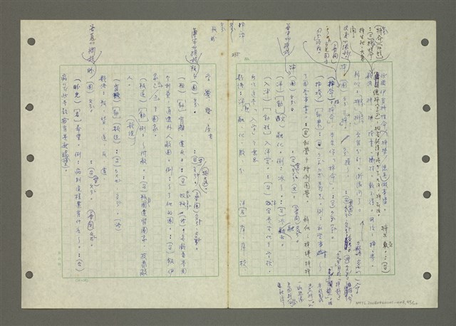 主要名稱：國台對照活用辭典印製手稿/副題名：ㄅ一ㄢˇ~ㄆㄥˊ圖檔，第97張，共117張