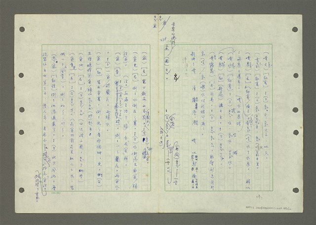 主要名稱：國台對照活用辭典印製手稿/副題名：ㄅ一ㄢˇ~ㄆㄥˊ圖檔，第100張，共117張