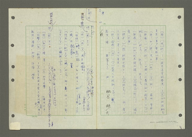 主要名稱：國台對照活用辭典印製手稿/副題名：ㄅ一ㄢˇ~ㄆㄥˊ圖檔，第107張，共117張