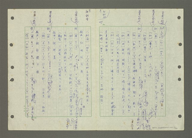 主要名稱：國台對照活用辭典印製手稿/副題名：ㄆ一ㄥˊ~ㄇㄡˇ圖檔，第7張，共141張