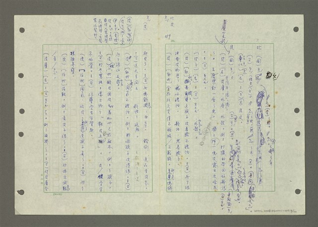 主要名稱：國台對照活用辭典印製手稿/副題名：ㄆ一ㄥˊ~ㄇㄡˇ圖檔，第9張，共141張