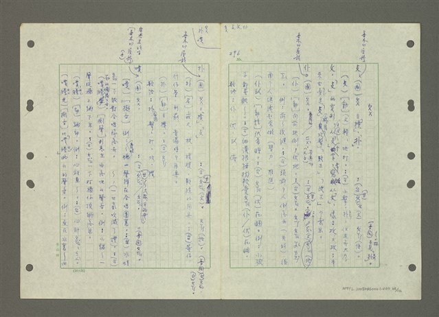 主要名稱：國台對照活用辭典印製手稿/副題名：ㄆ一ㄥˊ~ㄇㄡˇ圖檔，第48張，共141張