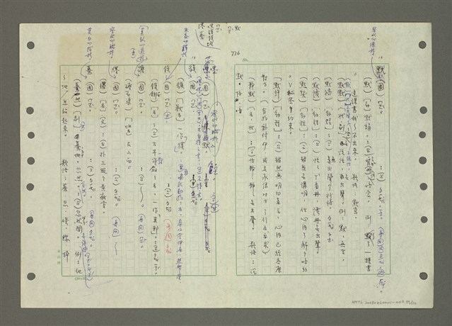 主要名稱：國台對照活用辭典印製手稿/副題名：ㄆ一ㄥˊ~ㄇㄡˇ圖檔，第89張，共141張