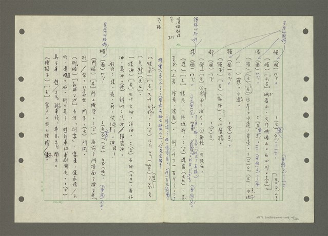 主要名稱：國台對照活用辭典印製手稿/副題名：ㄆ一ㄥˊ~ㄇㄡˇ圖檔，第105張，共141張