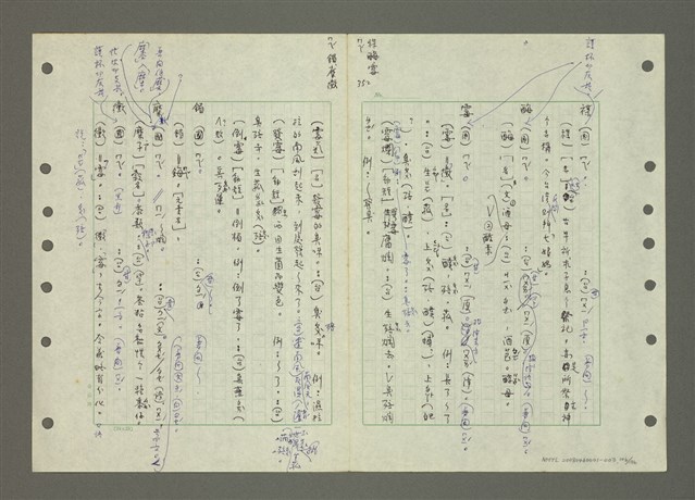 主要名稱：國台對照活用辭典印製手稿/副題名：ㄆ一ㄥˊ~ㄇㄡˇ圖檔，第106張，共141張