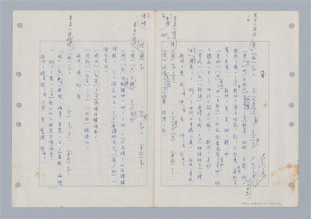 主要名稱：國台對照活用辭典印製手稿/副題名：ㄇㄢ~ㄇㄨˋ圖檔，第9張，共106張