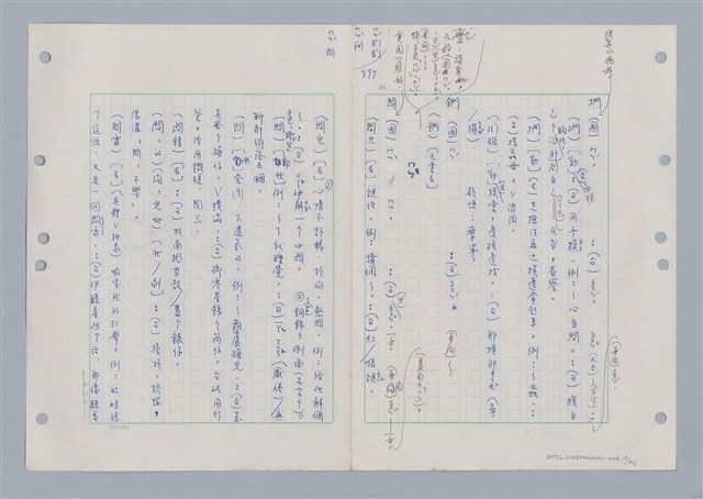 主要名稱：國台對照活用辭典印製手稿/副題名：ㄇㄢ~ㄇㄨˋ圖檔，第20張，共106張