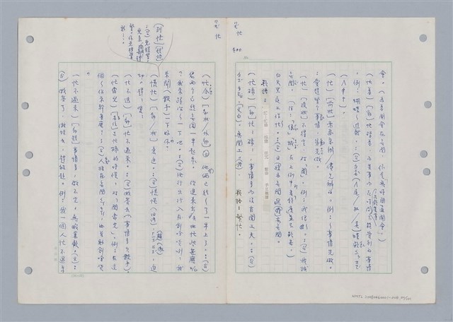 主要名稱：國台對照活用辭典印製手稿/副題名：ㄇㄢ~ㄇㄨˋ圖檔，第23張，共106張