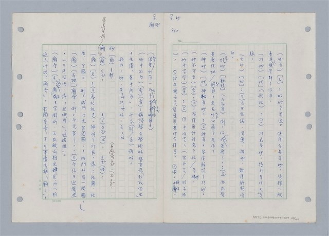 主要名稱：國台對照活用辭典印製手稿/副題名：ㄇㄢ~ㄇㄨˋ圖檔，第62張，共106張
