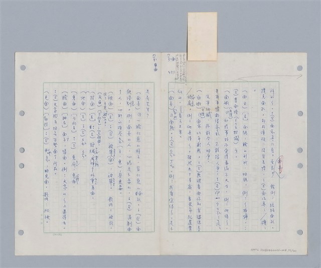 主要名稱：國台對照活用辭典印製手稿/副題名：ㄇㄢ~ㄇㄨˋ圖檔，第73張，共106張