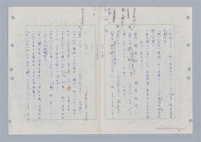 主要名稱：國台對照活用辭典印製手稿/副題名：ㄇㄢ~ㄇㄨˋ圖檔，第84張，共106張