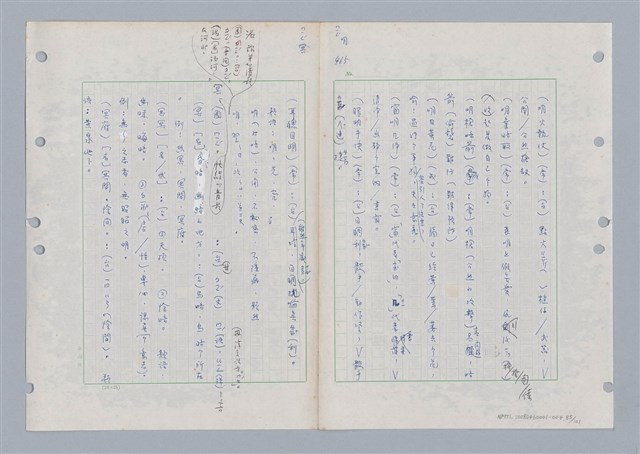 主要名稱：國台對照活用辭典印製手稿/副題名：ㄇㄢ~ㄇㄨˋ圖檔，第88張，共106張