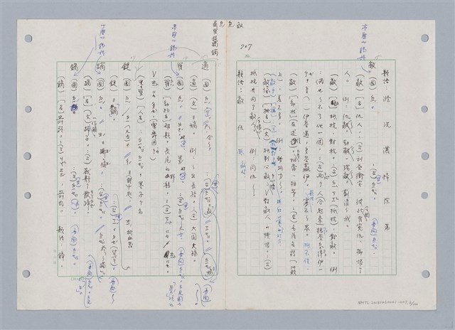 主要名稱：國台對照活用辭典印製手稿/副題名：ㄉ一~ㄉㄨㄥˋ圖檔，第6張，共102張