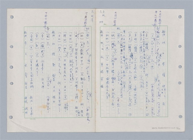 主要名稱：國台對照活用辭典印製手稿/副題名：ㄉ一~ㄉㄨㄥˋ圖檔，第13張，共102張