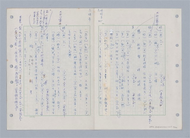 主要名稱：國台對照活用辭典印製手稿/副題名：ㄉ一~ㄉㄨㄥˋ圖檔，第14張，共102張