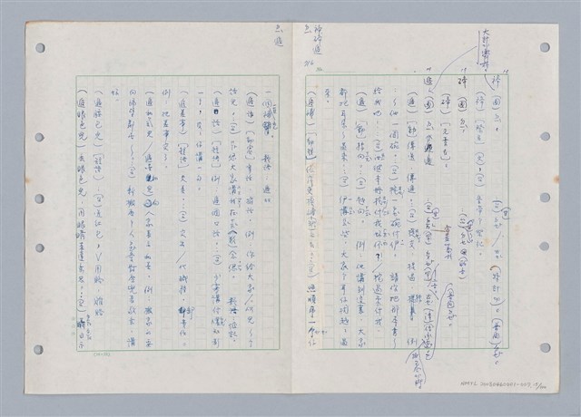 主要名稱：國台對照活用辭典印製手稿/副題名：ㄉ一~ㄉㄨㄥˋ圖檔，第15張，共102張