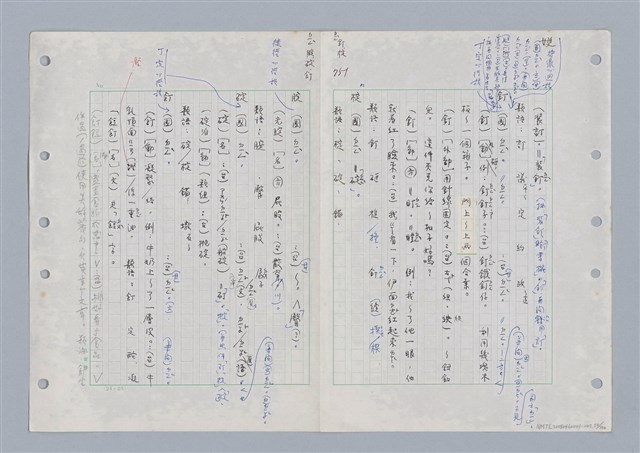 主要名稱：國台對照活用辭典印製手稿/副題名：ㄉ一~ㄉㄨㄥˋ圖檔，第50張，共102張