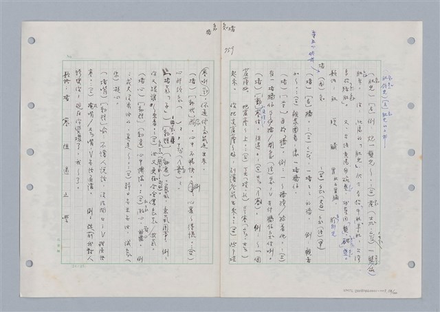 主要名稱：國台對照活用辭典印製手稿/副題名：ㄉ一~ㄉㄨㄥˋ圖檔，第58張，共102張