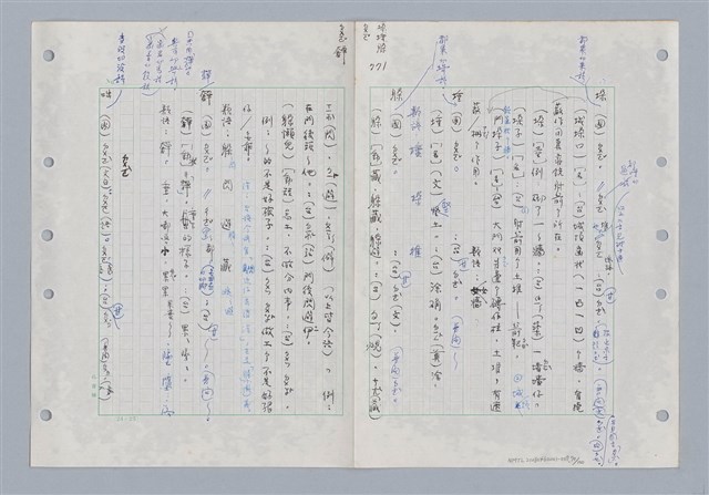 主要名稱：國台對照活用辭典印製手稿/副題名：ㄉ一~ㄉㄨㄥˋ圖檔，第70張，共102張