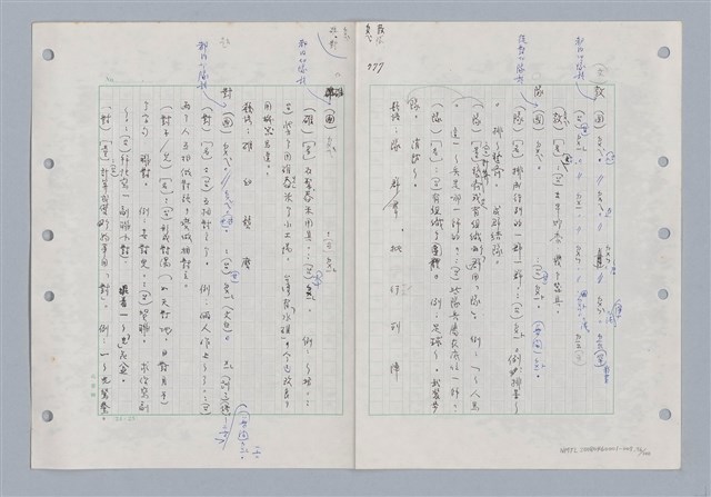 主要名稱：國台對照活用辭典印製手稿/副題名：ㄉ一~ㄉㄨㄥˋ圖檔，第76張，共102張
