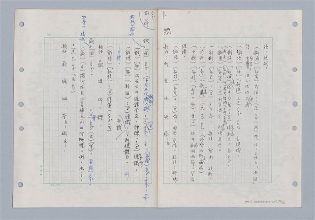 主要名稱：國台對照活用辭典印製手稿/副題名：ㄉ一~ㄉㄨㄥˋ圖檔，第85張，共102張