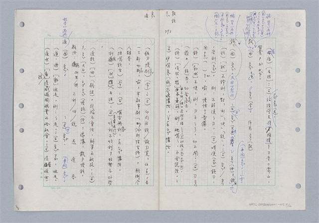 主要名稱：國台對照活用辭典印製手稿/副題名：ㄉ一~ㄉㄨㄥˋ圖檔，第91張，共102張