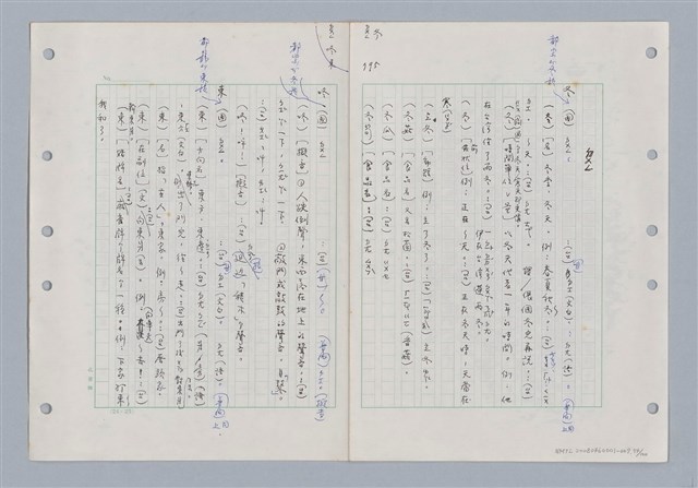 主要名稱：國台對照活用辭典印製手稿/副題名：ㄉ一~ㄉㄨㄥˋ圖檔，第94張，共102張