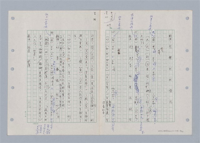 主要名稱：國台對照活用辭典印製手稿/副題名：ㄊㄚ~ㄊ一ˋ圖檔，第18張，共95張