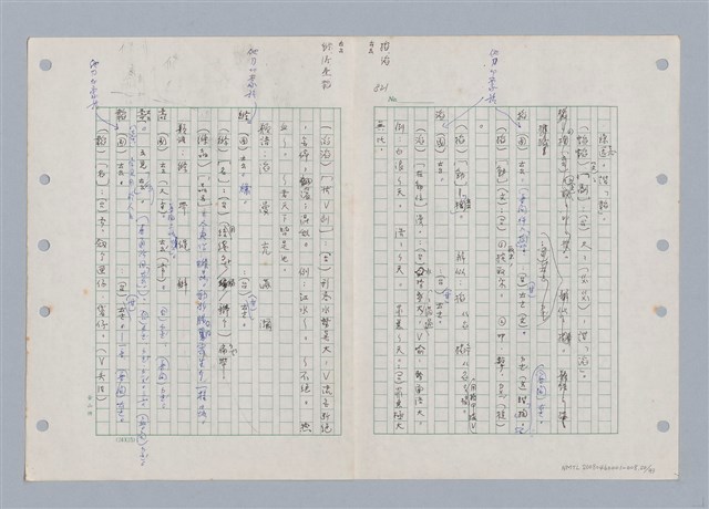 主要名稱：國台對照活用辭典印製手稿/副題名：ㄊㄚ~ㄊ一ˋ圖檔，第20張，共95張